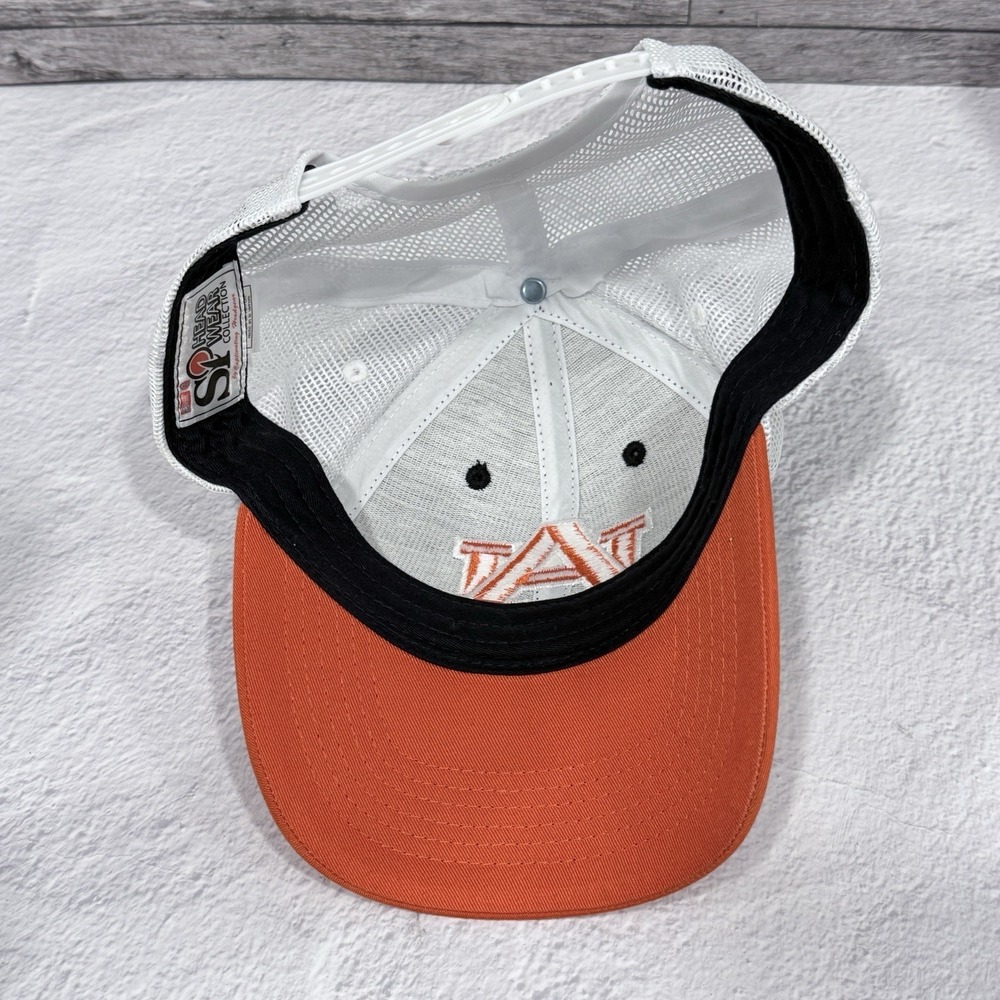 University of Auburn Tigers Hat Cap Orange White Blue Meshback by Captivating - Picture 6 of 9